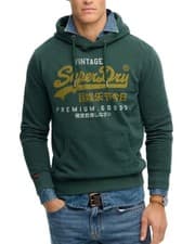 Image of Superdry Mens VL Duo Hoodie Enamel Green