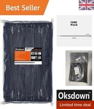 Image of Versatile 1000-Pack Black Nylon Zip Ties 300mm - Ideal for DIY & Workshops