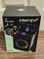 Image of Intempo LED Cube Party Speaker With 4 Different Colour Changing LED Modes - 10W