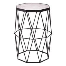 Image of Interiors by PH Octagonal Black Finish Side Table