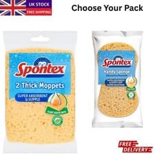 Image of Spontex Thick Sponge Moppets 16x12cm / Handy Super Absorbent Cleaning Sponges