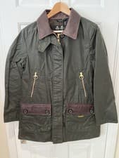 Image of Barbour Green Lightweight 4oz Wax Jacket Size UK10. New With Tags