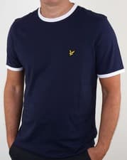 Image of Lyle And Scott Ringer T Shirt Navy