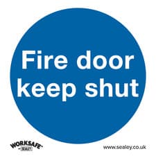 Image of Sealey Mandatory Safety Sign Fire Door Keep Shut Rigid Plastic 80 x 80mm SS1P1