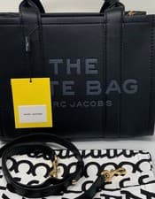 Image of MARC JACOBS The Leather Small( Tote Bag Black-Brand New With Tags