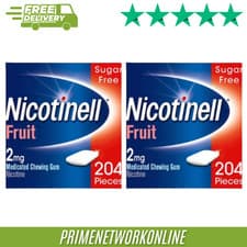 Image of 2x Nicotinell Gum 2mg Fruit – 204 Pieces (PACK OF 2) 100% ORIGINAL ⭐⭐⭐⭐⭐