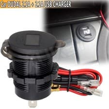 Image of Dual USB Port Phone Charger Socket Power Outlet For Car Boat Van UK LED 12V 4.2A