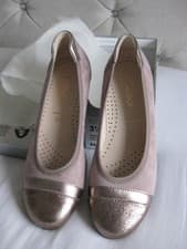 Image of Ladies styling and quality flat shoe by GABOR in genuine suede/leather- Size 3.5