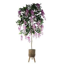 Image of 150cm Artificial Light Pink Wisteria Tree in Rustic Fibreglass Planter
