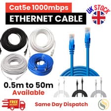 Image of Ethernet Cable Cat5e RJ45 Network Fast Speed Internet Lead0.5m to 50m Wholesale