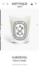 Image of Diptyque Gardenia Scented Candle 190g NEW
