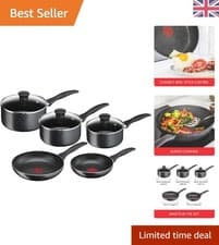 Image of Tefal Origins Stone 5-Piece Non-Stick Cookware Set | All Hobs Except Induction