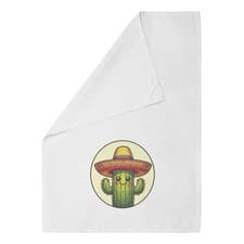 Image of 'Cute Cactus Wearing Sombrero' Cotton Tea Towel / Dish Cloth (TW054807)