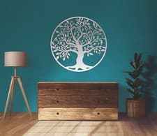 Image of Tree of Life Metal Wall Art,Home Decor,Living Room,Bird,Family Tree,Gift For Him