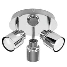Image of Ceiling Light Fitting Spotlight 3 Way Round Plate Bathroom Kitchen Spot Lights