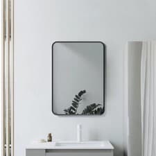 Image of Signature Olivia Rectangular Bathroom Mirror 800mm H x 600mm W - Matt Black