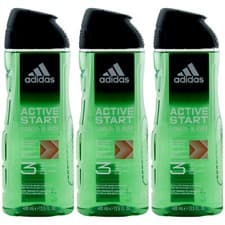 Image of Adidas Active Start Shower Gel 3 x 400ml XL Bottle - Body - Hair - Face