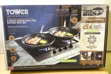 Image of Tower Cerastone Pro Frying Pan Set, 2 Piece, Oven Safe, Forged Aluminium T900202