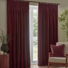 Image of Yard Heavy Chenille Velvet Room Darkening Pencil Pleat Curtain Pair