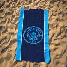 Image of Manchester City Large Towel Football Badge 100% Cotton Bath Pool Beach Official