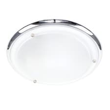 Image of Bathroom Ceiling Lights Metal IP44 Round Glass Shades Flush Fitting Waterproof