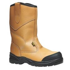 Image of Site Safety Boots Men's Work Shoes Tan Steel Toe Cap Comfortable Wide Size 6