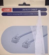 Image of LOGIK LRJ112M23 RJ11 ADSL Cable - 2 m