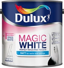 Image of Dulux Magic White Matt Emulsion Paint - Pure Brilliant White - 2.5 Litre, 527500