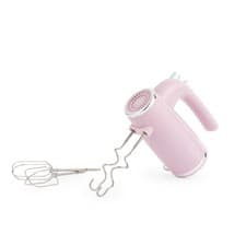 Image of Salter Pink Retro Hand Mixer – 400W, 5 Speeds, Turbo, Dough Hooks & Beaters