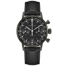 Image of Hamilton American Classic Intra-Matic Auto Chrono Black leather Watch H38446730