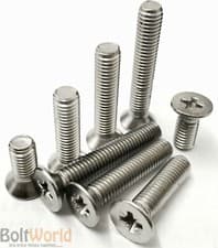 Image of M6 (6mm) A2 STAINLESS STEEL POZI COUNTERSUNK MACHINE CSK SCREWS BOLTS DIN 965