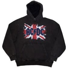 Image of AC/DC 'Flag' Charcoal Grey Pullover Hoodie - NEW OFFICIAL