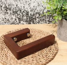Image of Premium Quality Wooden Wall Mounted Toilet Paper Roll Holder - OAK