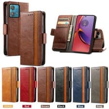 Image of Leather Magnetic Wallet Case For Motorola G41 G04S G82 G84 G85 S50 Thinkphone 25