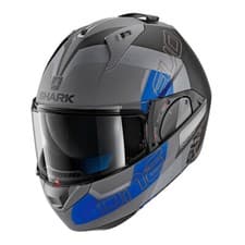 Image of Modular Helmet SHARK EVO ONE 2 Slasher Gray Blue XS Reversible Flip-Up Helmet