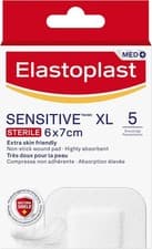 Image of Elastoplast Sensitive XL Med+ Dressings (5 Plasters), Pack of First Aid