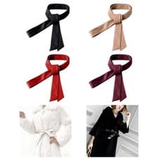 Image of PU Leather Waist Belt Trench Premium Decorative Overcoat Waist Strap Soft Belt
