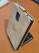 Image of Blackberry Passport Q30 - Tan Real Leather Case with Magnetic Clasp