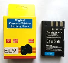 Image of High Capacity EN-EL9 (EN-EL9a) Battery for Nikon D40 D40x D60 D3000 D5000 Camera