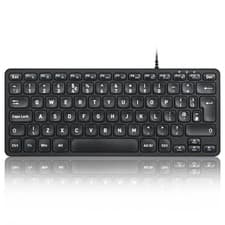 Image of Perixx PERIBOARD-432 Wired USB Keyboard, Slim Design with Big Font Keys, UK QWER