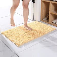 Image of Extra Large Chenille Bath Mat Soft Bathroom Rugs Water Absorbent Pedestal Mat UK