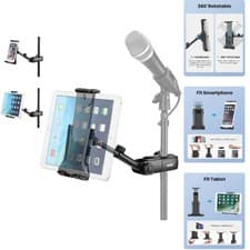 Image of Clip-On Adjustable Tablet Stand for Smartphones & Tablets – Perfect for Events