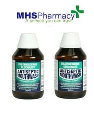 Image of 2 x 300ML CHLORHEXIDINE GLUCONATE ANTISEPTIC MOUTHWASH PEPPERMINT