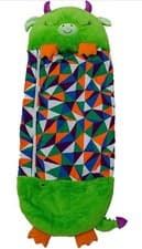 Image of 2-in-1 Happy Nappers Plush Toy and Sleeping Bag – Green Dragon - Medium