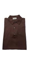 Image of Brand New John Smedley Adrian Short Sleeve Polo Shirt In Coffee Bean Size S