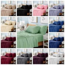 Image of Flat Sheet Bed Sheets Polyester Cotton Percale 180 TC Single Double King