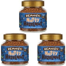 Image of Beanies Coffee Nutty Hazelnut Flavour Instant Coffee - 50g (Pack of 3)