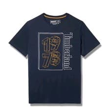 Image of Timberland Men's Front Graphic T-Shirt Dark Sapphire NWT