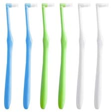 Image of 6 Pack End-Tuft Toothbrushes with Covers for Orthodontic Wisdom Teeth Care, S...