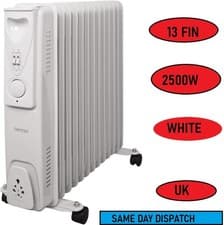 Image of Portable 13 Fin Oil Filled Radiator/Adjustable Thermostat/Automatic Overheat Pro